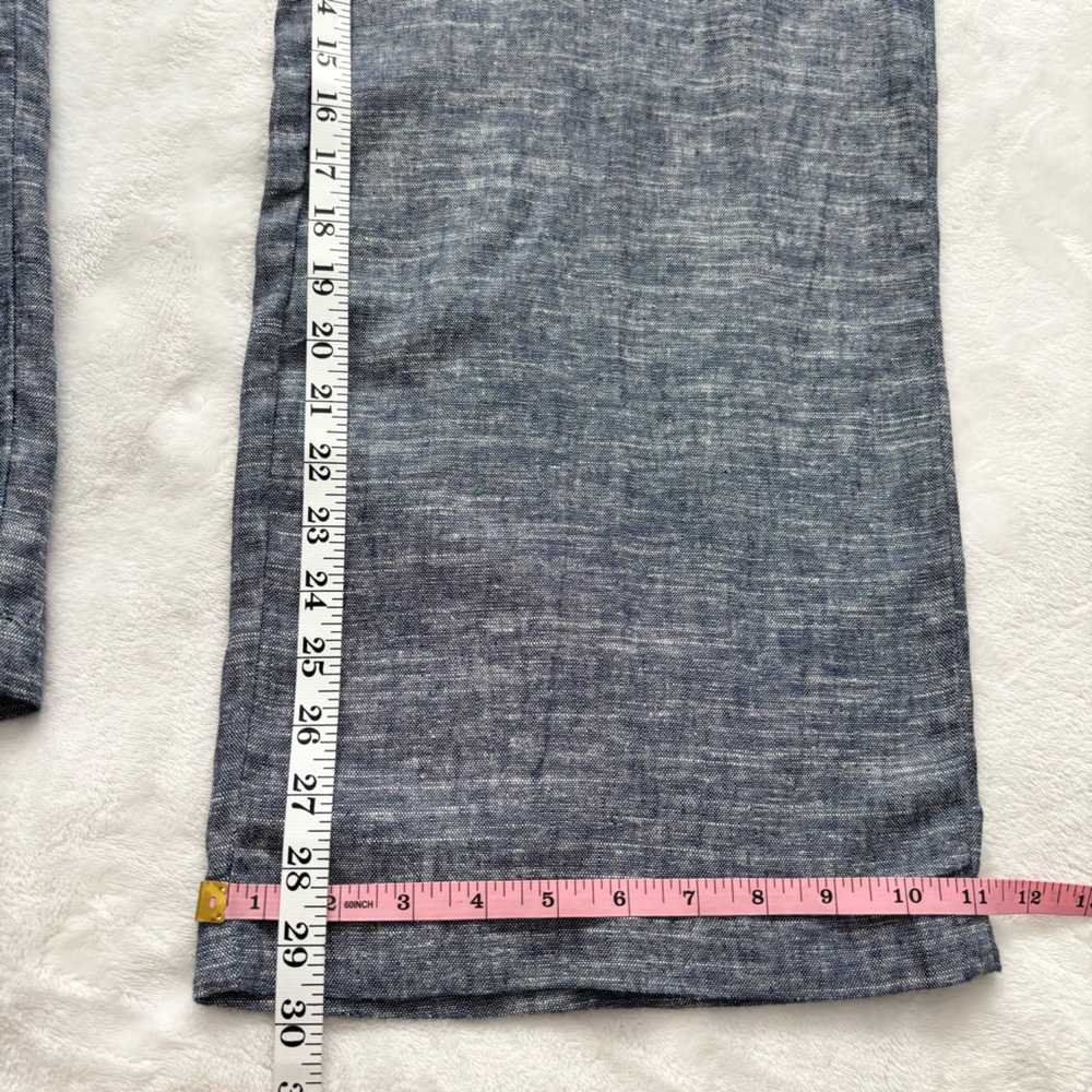 MAX STUDIO Wide Leg Pleated Blue Linen Blend Trousers--NWT--S - Picture 12 of 12